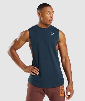 Camiseta Tirantes Gymshark Bold Drop Arm Hombre Azul Marino | CO 3178NWY